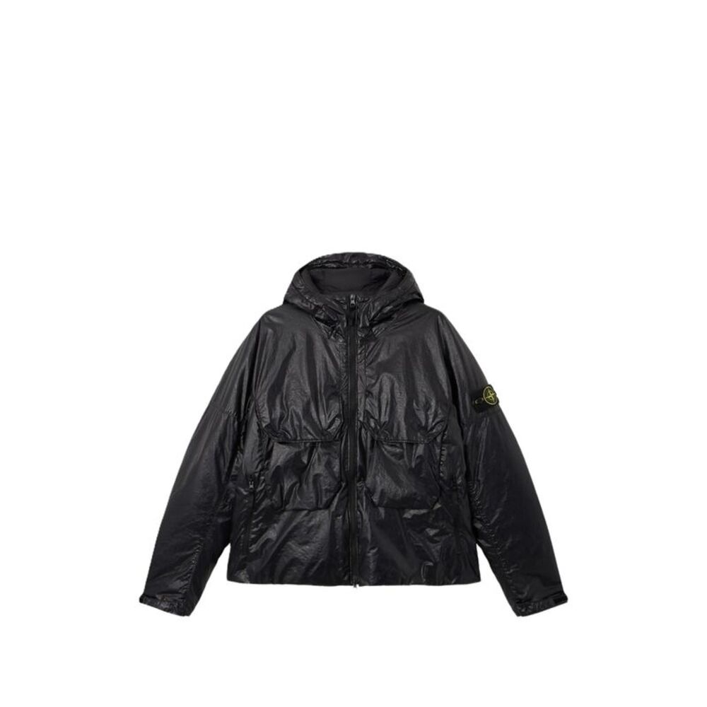 Stone Island Black Jackets - Hooded Jackets Men